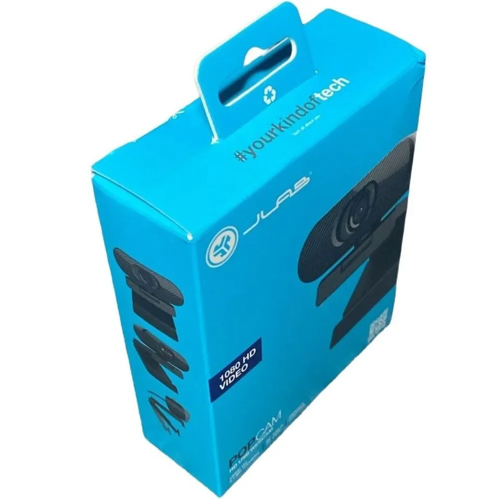JLab GO POP USB Webcam 1080p HD Video Camera Black Brand New Sealed Ship USA